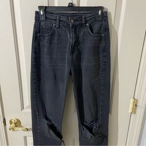 American Eagle Outfitters Black Straight Leg Mom Jeans